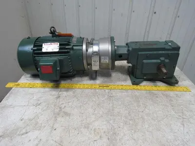 Dodge Reliance C262B15N180KL1 3HP 460V 15:1 Ratio Dual Shaft Gearmotor W/Brake