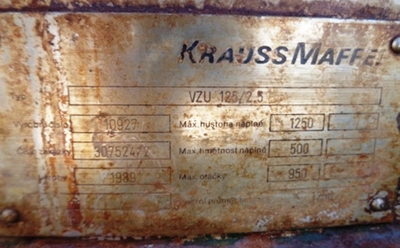 Krauss-Maffei VZU 125/2.5 perforate basket centrifuge, 316L SS.