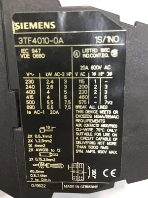 USED SIEMENS 3TF4010-0A