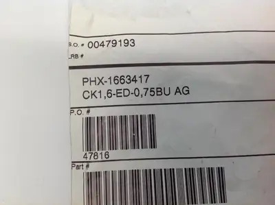 New | in-Stock Phoenix Contact CK1 6-ED-0 75BU AG Electrical Fittings Michigan US | Maverick Industrial Sales #1396032