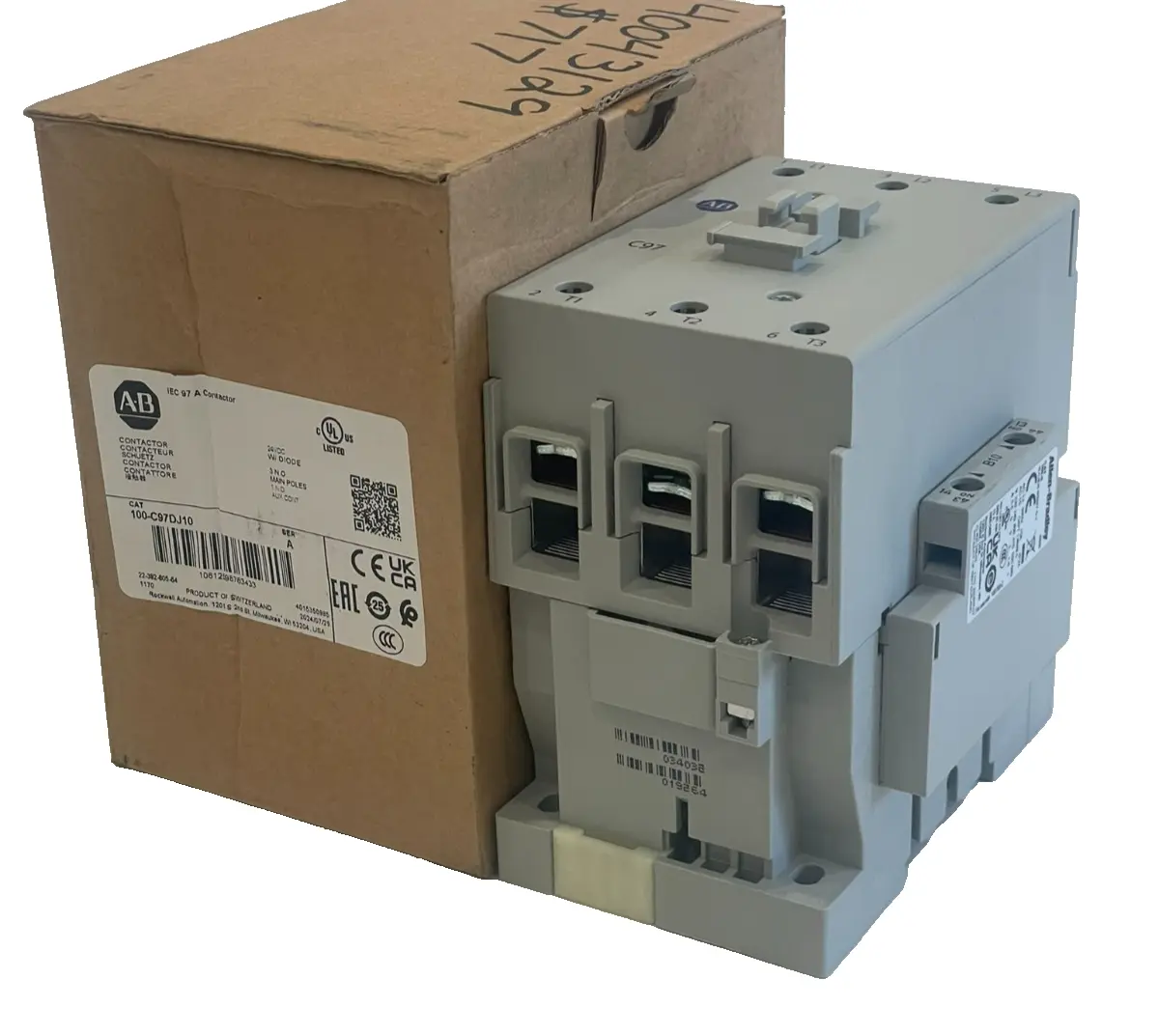 ALLEN BRADLEY100-C97DJ10 CONTACTOR SER. A 100C97DJ10 NEW, SURPLUS