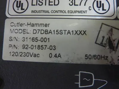 USED CUTLER HAMMER D7DBA15STA1XXX