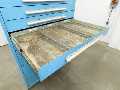 Nu-Era Modular Tool Storage Cabinet 10 Drawer 45x28x61" Stanley Vidmar Blue