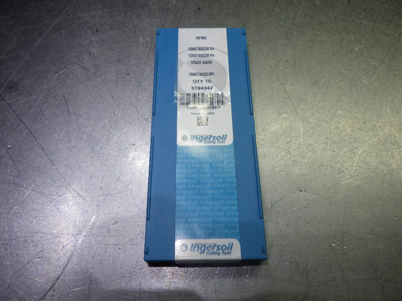 Ingersoll Carbide Milling Inserts QTY10 SDMS190620R-PH IN4035 (LOC2903B)
