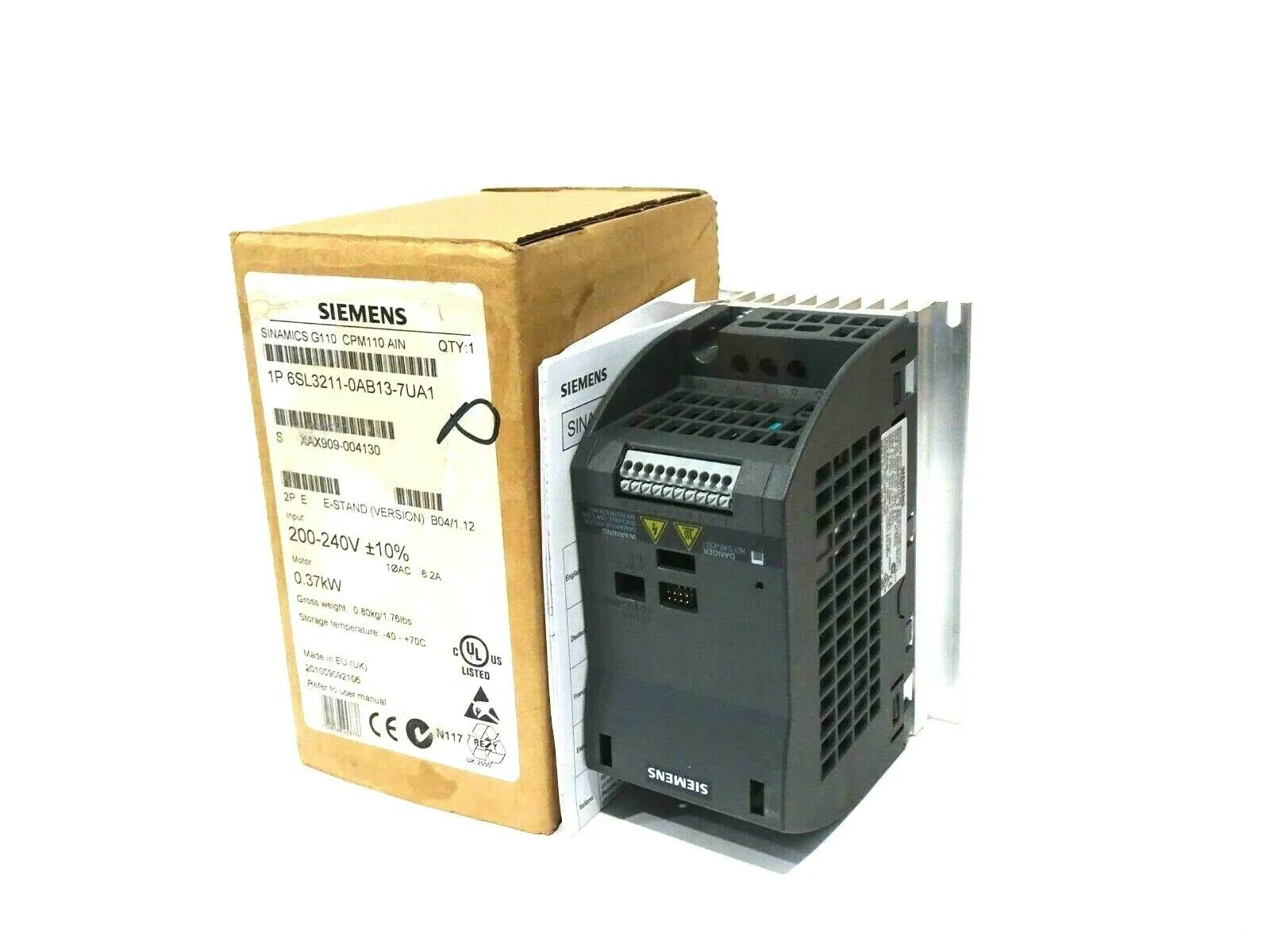 NEW SIEMENS 6SL3211-0AB13-7AU1 AC DRIVE 6SL32110AB137AU1
