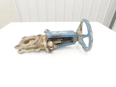 DeZurik Fig. 825 3" Stainless Knife Gate Valve Lug Style Rising Stem Rubber Seat