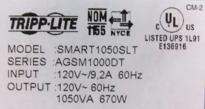 NEW TRIP-LITE SMART1050SLT UPS SYSTEM 1050VA 670W 8 OUTLETS