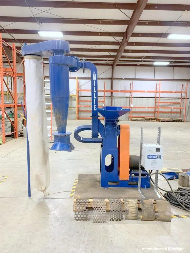 Used Baby Hippo Hammer Mill – 5 HP Motor with VFD & Air Conveyor | 6 Screen Sizes