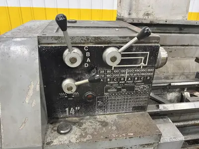 14" X 40" REPUBLIC MODEL #14 ENGINE LATHE WITH METRIC: STOCK #23667