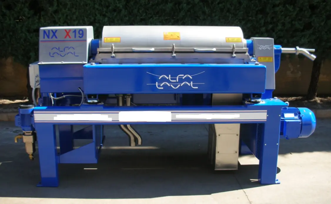 Alfa-Laval X19 tricanter centrifuge olive oil plant.