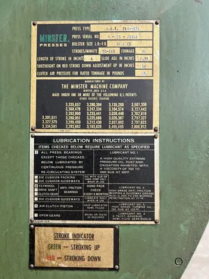 USED 1980 MINSTER MINSTER 6 PRESS