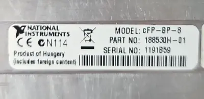 National Instruments cPF-BP-8 /2120/DI-301/CB-1/DO-401/AI-118/AO-210 (BIN325)