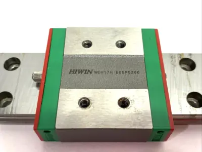 USED HIWIN LINEAR GUIDEWAY BLOCK AND RAIL, 1-BLOCK, 100MM RAIL