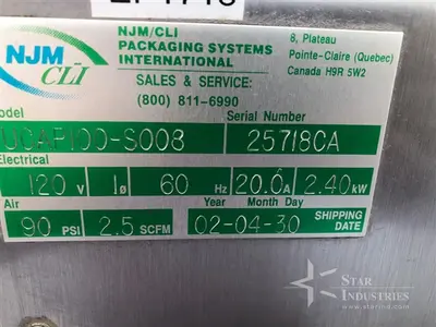 Used 2002 NJM/CLI PACKAGING SYSTEMS UCAP100-S008 Cappers | Star Industries #1253581