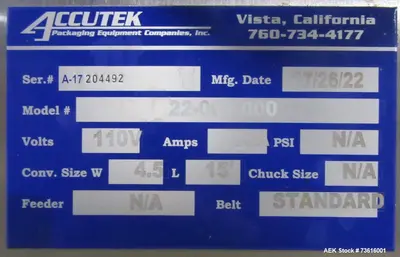 USED ACCUTEK PINCHVALVE