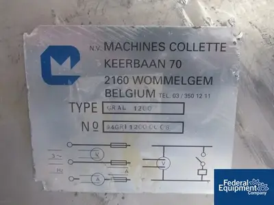 USED Collette 1,200 Liter Collette High Shear Mixer, Model Gral1200