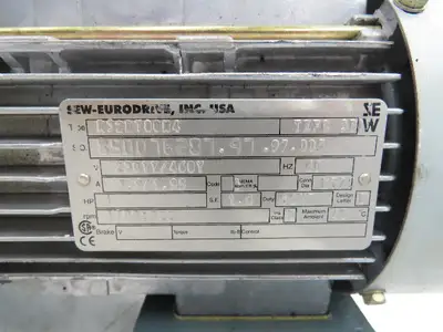 Sew-Eurodrive R32DT80N4 Inline Gearmotor 5.3:1 Reducer 322rpm 1Hp 230/460V 3PH