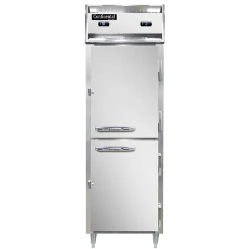 Continental D1RFSNSSHD 26" Designer Line One Section Commercial Combo Refrigerator Freezer - Solid Doors, Dual Temp, 115v