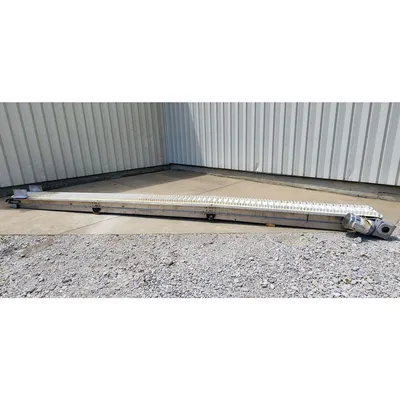 Used Stainless Steel Cleated Flex-wall Belt Conveyor 12"W X 25'L