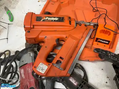 Assorted Powered Tool Lot Including (1) Paslode Framer with Battery, Charger, and Case, (1)...