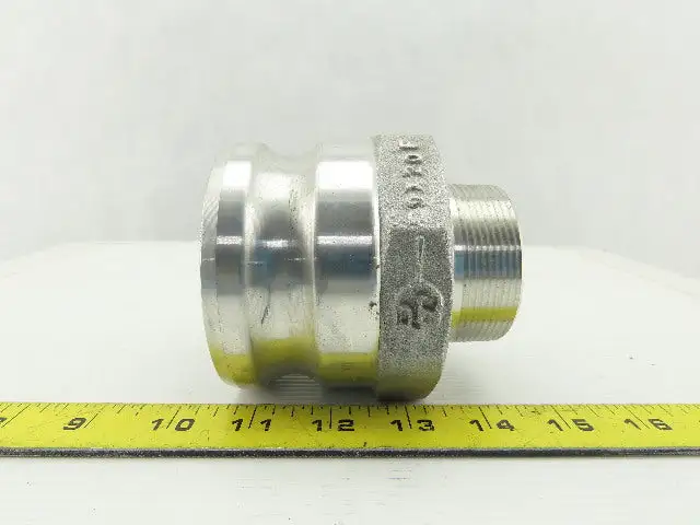 Anodized Aluminum Cam-and-Groove Hose Coupling Size 3 Plug 2 NPT Male End