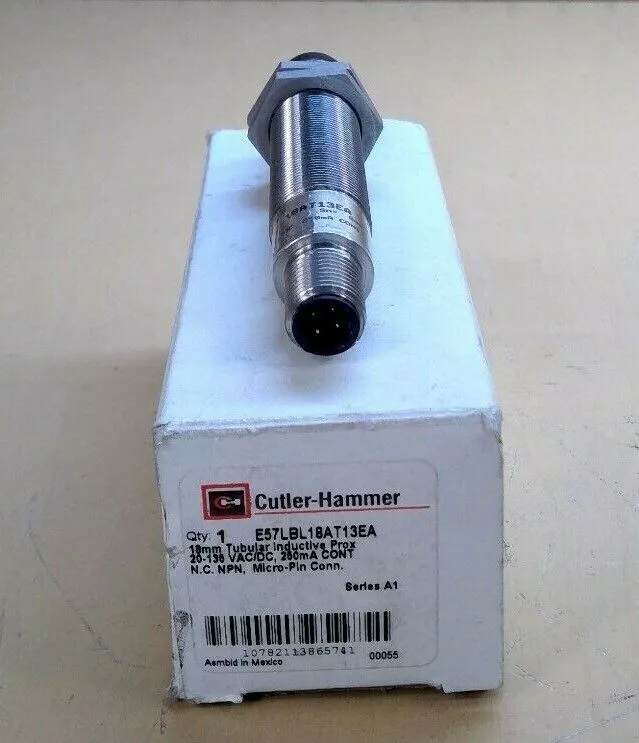 Cutler-Hammer E57LBL18AT13EA 18mm Tubular Inductive Prox Ser. A1 5D-1