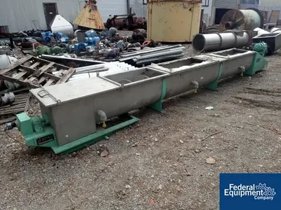 USED Spaans Manufacturing LTD. 20" x 201" Spaans Screw Conveyor, S/S, 5 HP