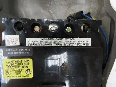 Square D H-100-XFA Explosion Proof Circuit Breaker Switch Enclosure 100A 600VAC