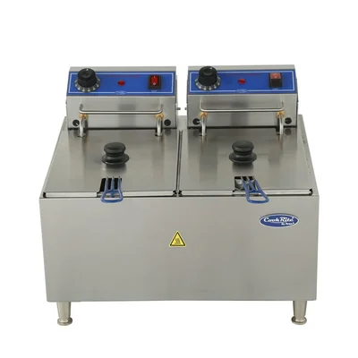 New | in-Stock Atosa New Atosa ACEF-32 32lb Electric Countertop Deep Fryer (Dual Tank) 240V Cookers / Coolers / Fryers Illinois US | Falcon Restaurant Supply #1375613