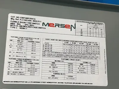 New | in-Stock MERSEN ES6T48R1RN1A Switchgears Ohio US | HGR 24 #1278488