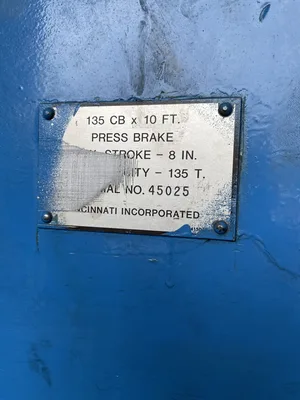 Cincinnati 135CB 135 Ton Hydraulic Press Brake 10’ 480V 3PH