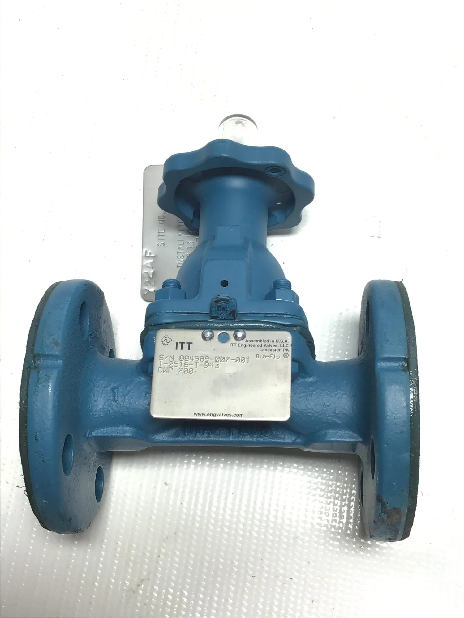 ITT Dia-Flo 1-2516-T-943 – CWP200 1″ Flanged Manual Diaphragm Control Valve