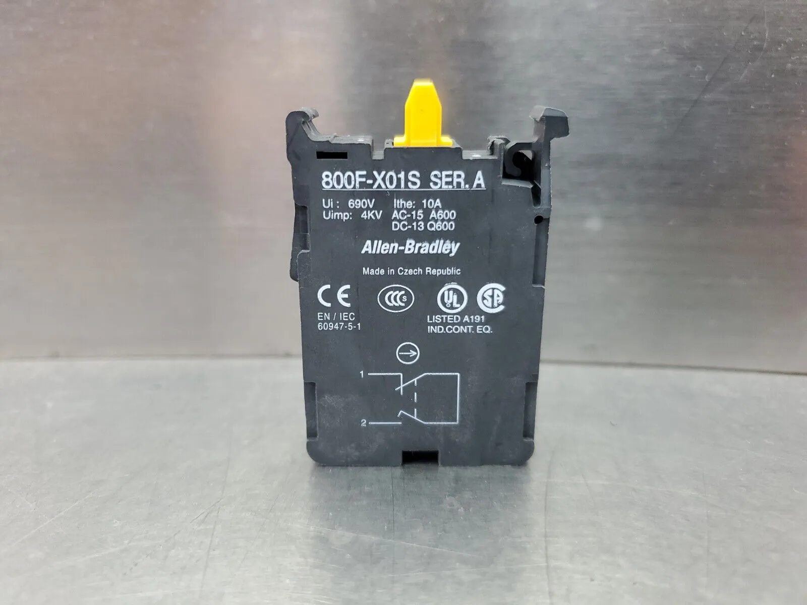Allen Bradley 800F-X01S Ser. A 10A 690V Contactor Module. 4E-8