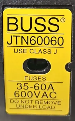 Cooper Bussmann JTN60060 Fuse Holder 35-60 A 600 V loc4A14