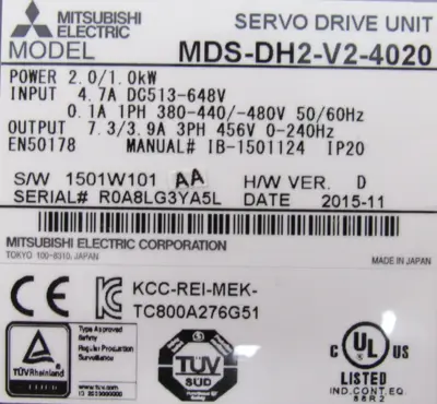 REFURBISHED MITSUBISHI MDS-DH2-V2-4020 SERVO DRIVE MDSDH2V24020