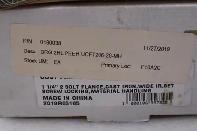 UCFT206-20-MH - PEER BEARING - FACTORY NEW STOCK H343A