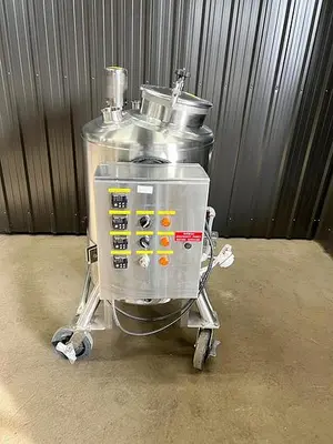 Used 27 Gallon Jacketed Tank, 316L Stainless Steel, Electrically Heated Multi-Zone Jacket