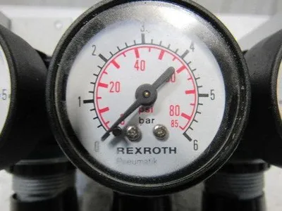 Rexroth Mecman 5350221010 6 Bar Air Pressure Regulator 3 Way Manifold Assembly
