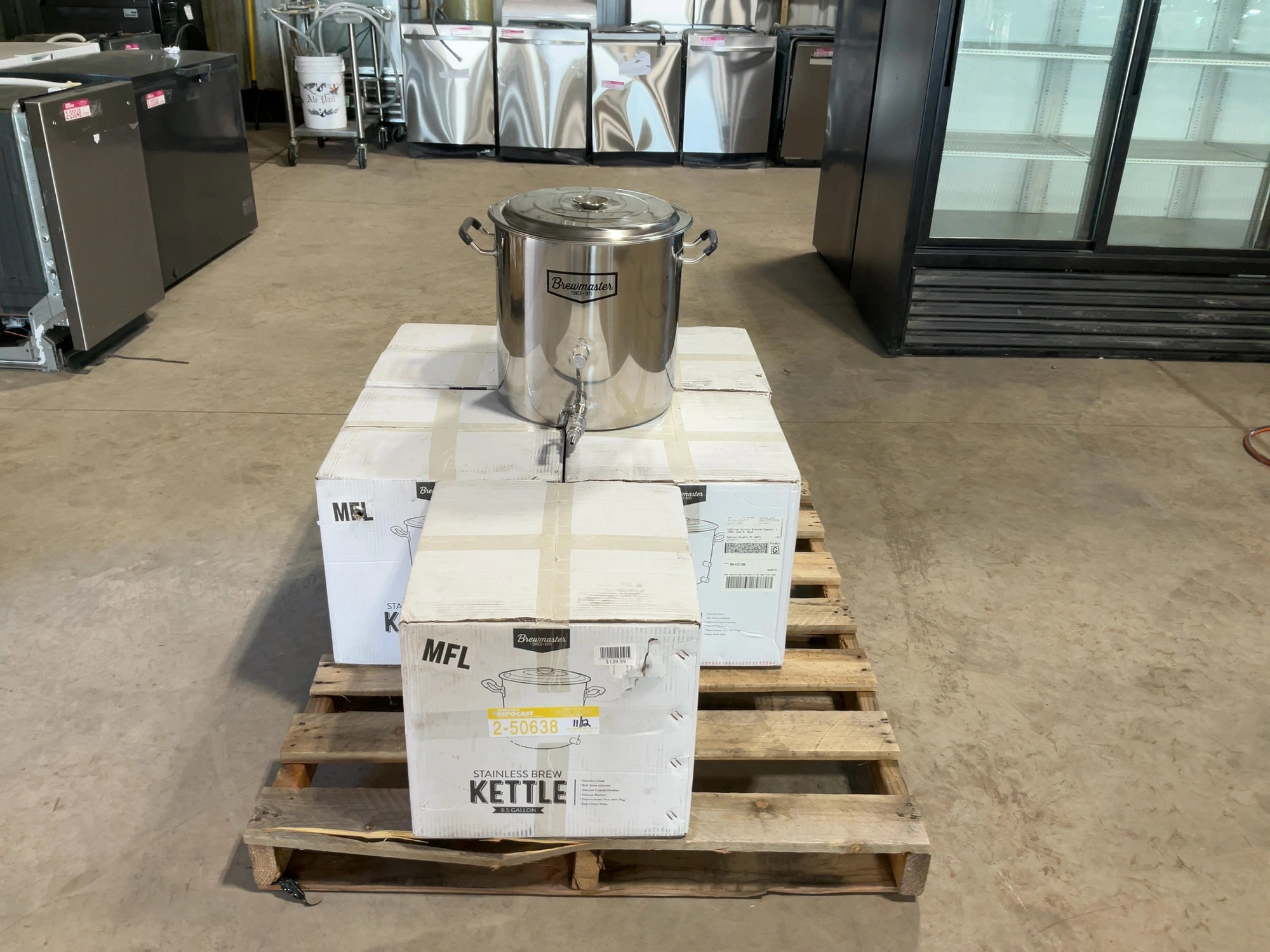 Used LOT OF (6) BREWMASTER 8.5 GALLON STAINLESS STEEL BREW KETTLES Brewing Equipment Michigan US | Miedema Asset Management Group #1580112