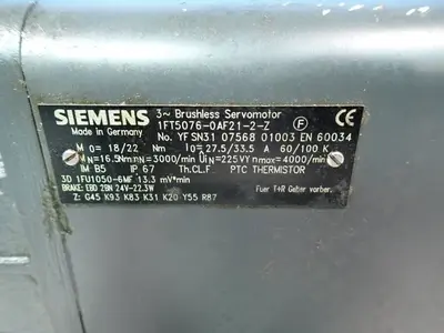 Used SIEMENS 1FT50760AF212Z Motors (misc) Ohio US | HGR 24 #902699