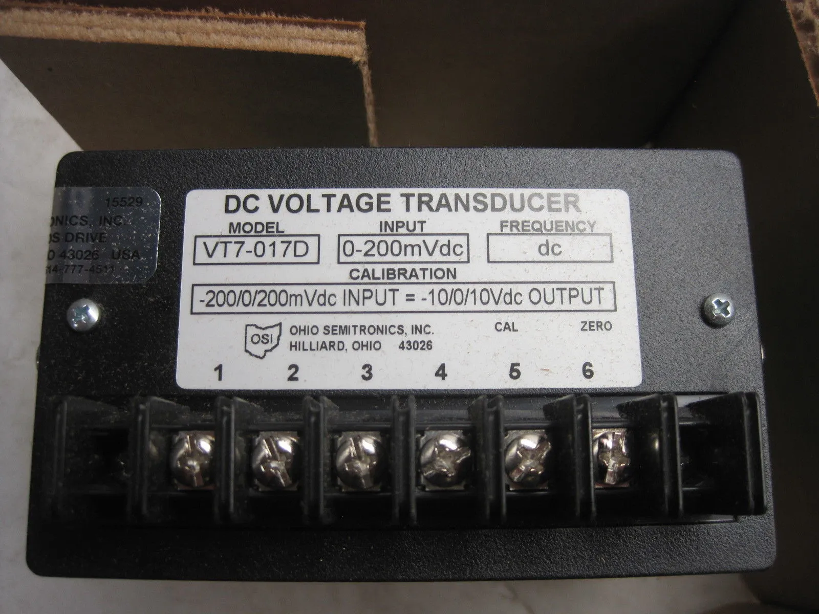 New Ohio Semitronics VT7-017D DC Voltage Transducer VT7017D