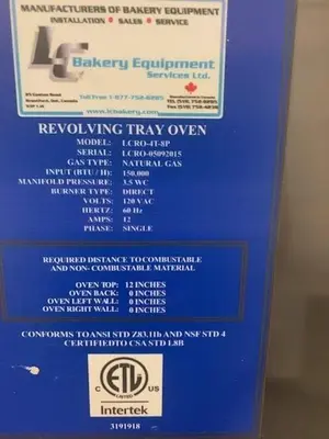 USED LC BAKERY EQUIPMENT LCP-1D-1S