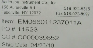 NEW ANDERSON EM066011237011A PRESSURE GAUGE 0-30 PSI