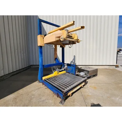Used Flexicon Rear Post Bulk Bag Filler with powered roller conveyor