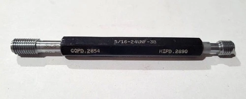5/16-24 UNF-3B Thread Plug Gage GO & NO GO P.D. .2854 & HIPD .2890