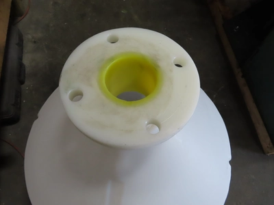 used Plastic Feed Hopper, 22.75" diameter