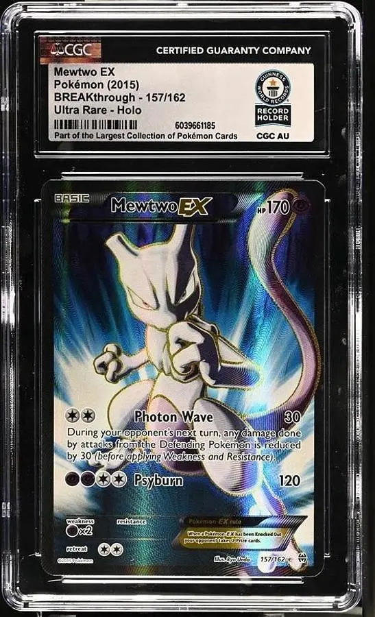Pokemon TCG 2015 XY BREAKthrough Mewtwo EX Holo 157/162 CGC WORLD RECORD 1/1