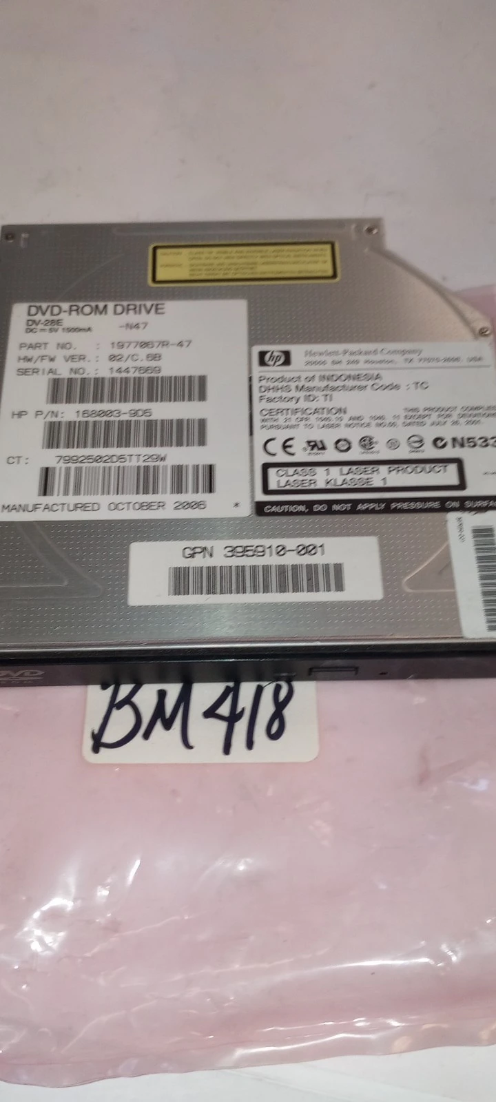 Used HP DVD Drive HP 168003-9D5 1977067R-47 DV-28E Slimline ProLiant DL38 Video/CATV/Television Arizona US | ASSET CONVERSION SPECIALISTS, INC. #1424163