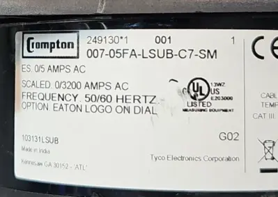 Crompton 007-05FA-LSUB-C7-SM Panel Gauge (BIN412)