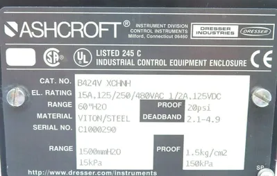 NEW ASHCROFT B424V-XCHNH PRESSURE SWITCH B424VXCHNH